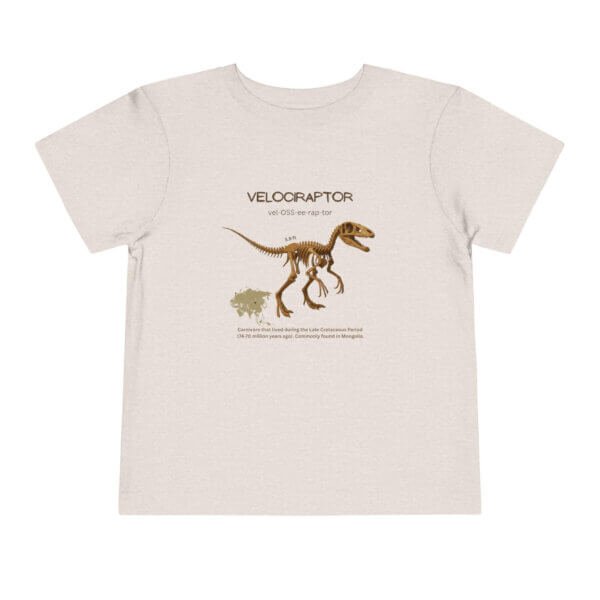 Velociraptor Fossil Fun Toddler T-Shirt | Dinosaur Paleontology Tee for Kids | STEM Learning Shirt - Image 5