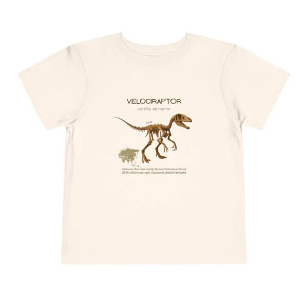Velociraptor Fossil Fun Toddler T-Shirt | Dinosaur Paleontology Tee for Kids | STEM Learning Shirt - Image 4