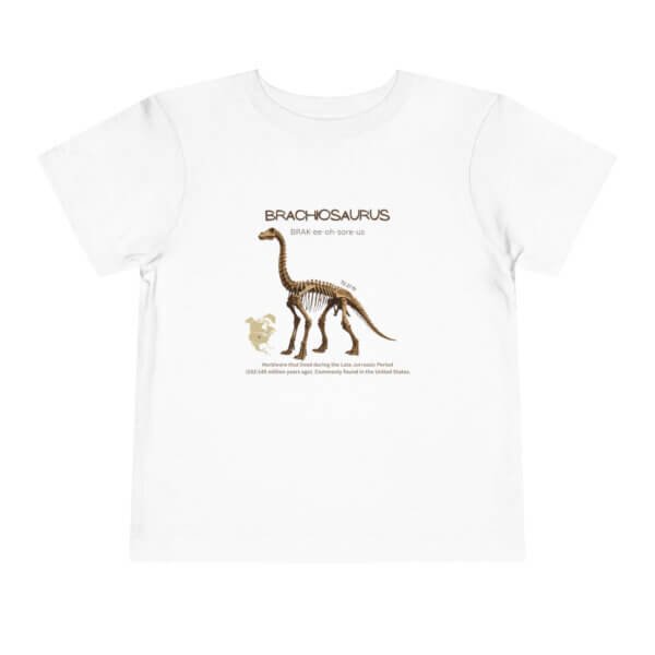 Brachiosaurus Fossil Fun Toddler T-Shirt | Dinosaur Paleontology Tee for Kids | STEM Learning Shirt