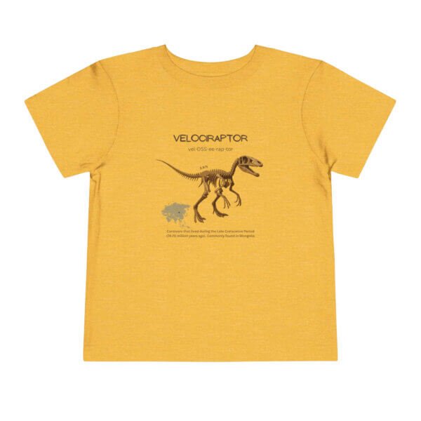 Velociraptor Fossil Fun Toddler T-Shirt | Dinosaur Paleontology Tee for Kids | STEM Learning Shirt - Image 7