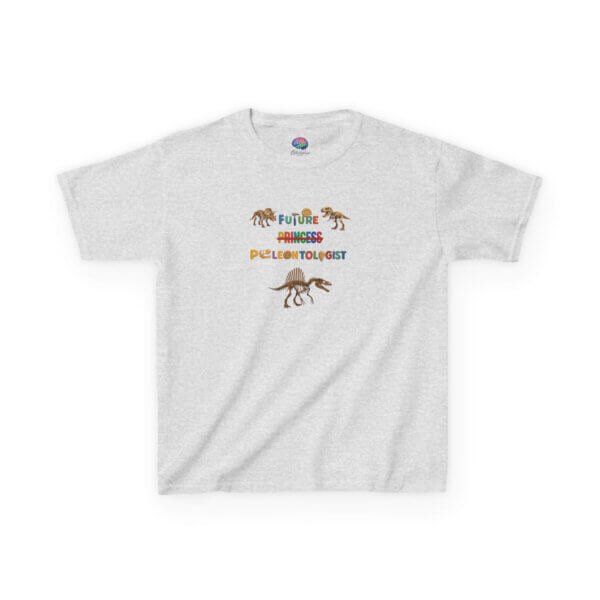 Future Paleontologist Kids T-Shirt | Funny STEM Tee with Strikethrough Princess Design | Heavy Cotton Science Shirt - Image 5