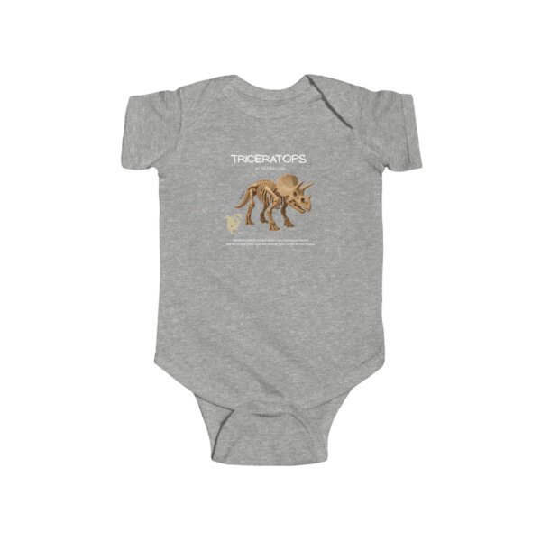 Triceratops Infant Bodysuit | Cute Dinosaur Baby Outfit | Paleontology-Inspired Baby Shower Gift - Image 3