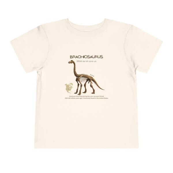 Brachiosaurus Fossil Fun Toddler T-Shirt | Dinosaur Paleontology Tee for Kids | STEM Learning Shirt - Image 13