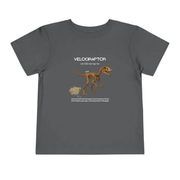 Velociraptor Fossil Fun Toddler T-Shirt | Dinosaur Paleontology Tee for Kids | STEM Learning Shirt - Image 12