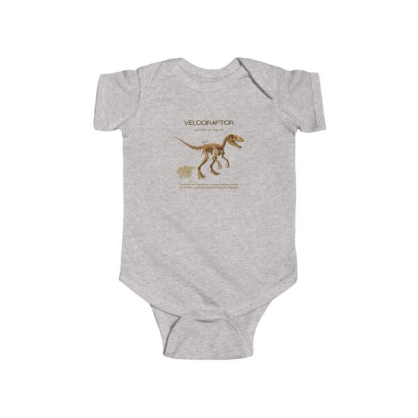 Velociraptor Paleontologist Infant Bodysuit | Funny STEM Baby Outfit for Girls | Science Baby Shower Gift - Image 2