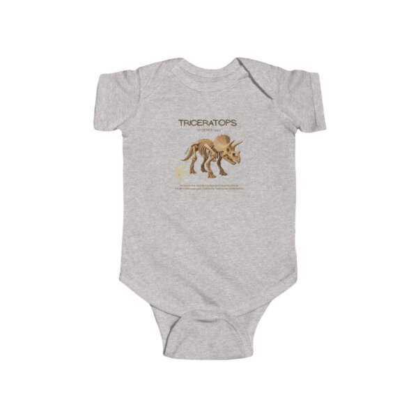 Triceratops Infant Bodysuit | Cute Dinosaur Baby Outfit | Paleontology-Inspired Baby Shower Gift - Image 2