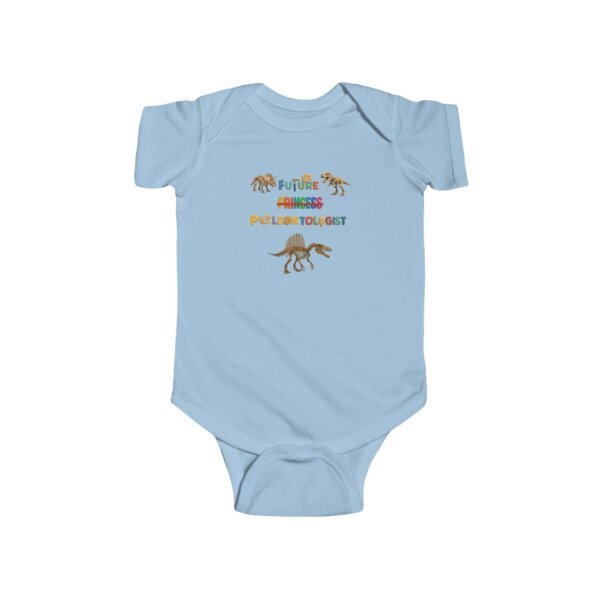 Future Princess (Strikethrough) Paleontologist Infant Bodysuit | Funny STEM Baby Outfit for Girls | Science Baby Shower Gift - Image 5
