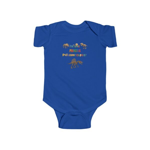 Future Princess (Strikethrough) Paleontologist Infant Bodysuit | Funny STEM Baby Outfit for Girls | Science Baby Shower Gift - Image 7