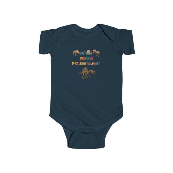 Future Princess (Strikethrough) Paleontologist Infant Bodysuit | Funny STEM Baby Outfit for Girls | Science Baby Shower Gift - Image 9