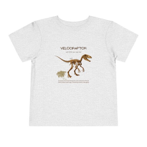 Velociraptor Fossil Fun Toddler T-Shirt | Dinosaur Paleontology Tee for Kids | STEM Learning Shirt - Image 9