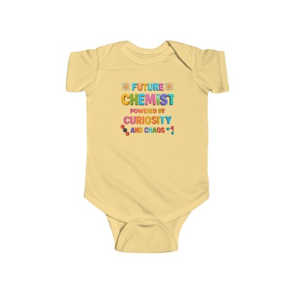 Future Chemist Infant Bodysuit | Powered by Curiosity & Chaos | Funny STEM Baby Outfit | Science-Themed Onesie - Image 4