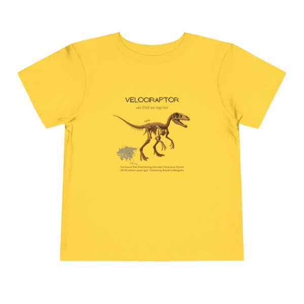 Velociraptor Fossil Fun Toddler T-Shirt | Dinosaur Paleontology Tee for Kids | STEM Learning Shirt - Image 6