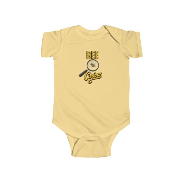 Bee Curious Infant Bodysuit | STEM-Inspired Baby Outfit | Cute Bee Under Magnifying Glass Design - Image 4