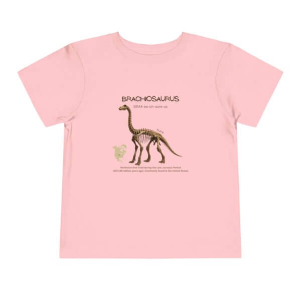 Brachiosaurus Fossil Fun Toddler T-Shirt | Dinosaur Paleontology Tee for Kids | STEM Learning Shirt - Image 57