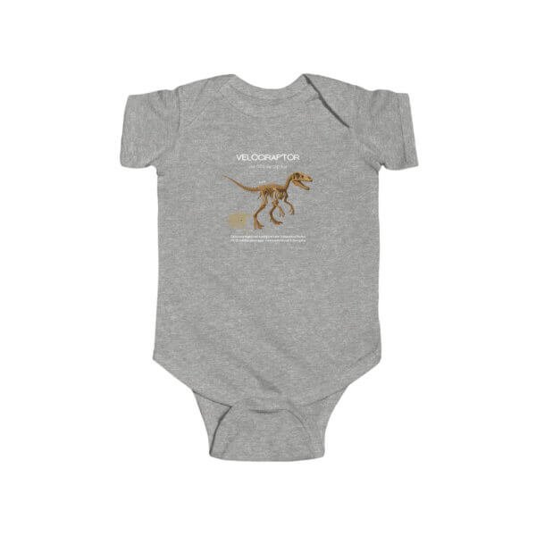 Velociraptor Paleontologist Infant Bodysuit | Funny STEM Baby Outfit for Girls | Science Baby Shower Gift - Image 3