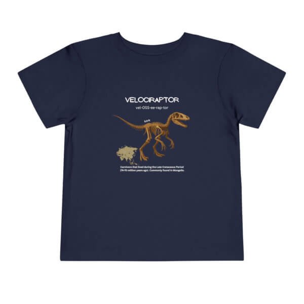 Velociraptor Fossil Fun Toddler T-Shirt | Dinosaur Paleontology Tee for Kids | STEM Learning Shirt - Image 13
