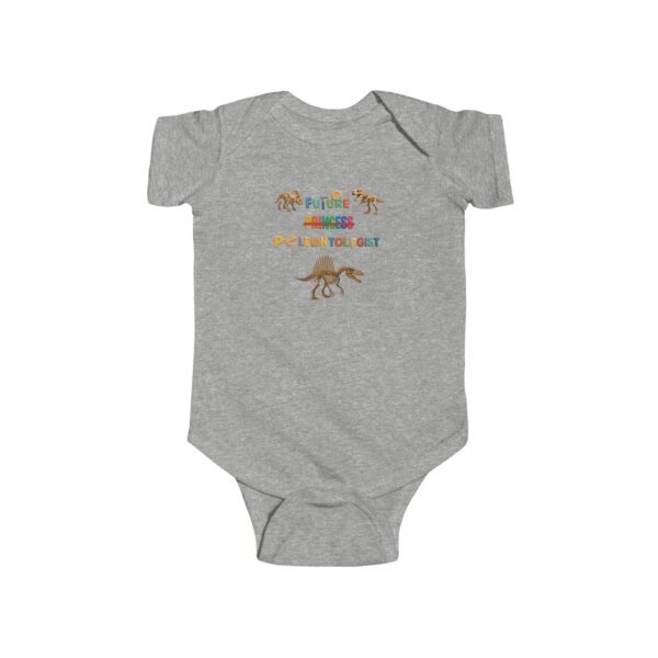 Future Princess (Strikethrough) Paleontologist Infant Bodysuit | Funny STEM Baby Outfit for Girls | Science Baby Shower Gift - Image 3