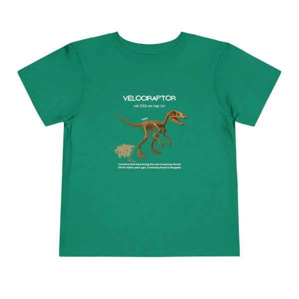 Velociraptor Fossil Fun Toddler T-Shirt | Dinosaur Paleontology Tee for Kids | STEM Learning Shirt - Image 8